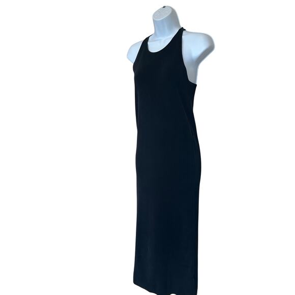 A.L.C. Black Ribbed Knit Midi Tank Dress MEDIUM Bodycon Racerback Designer $285 - Picture 4 of 9